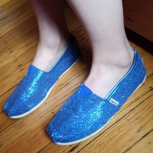 TOMS glitter sparkle blue!!